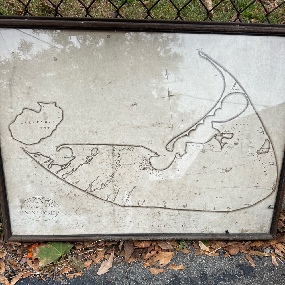 Vintage Nantucket Map Wall Art